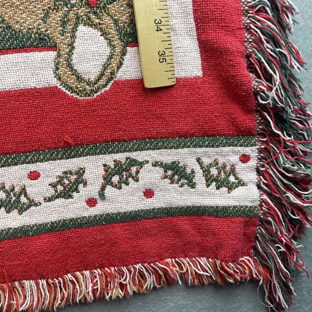 Noel Christmas Bear Tapestry Throw Blanket Afghan Beacon Tapestry 42x32